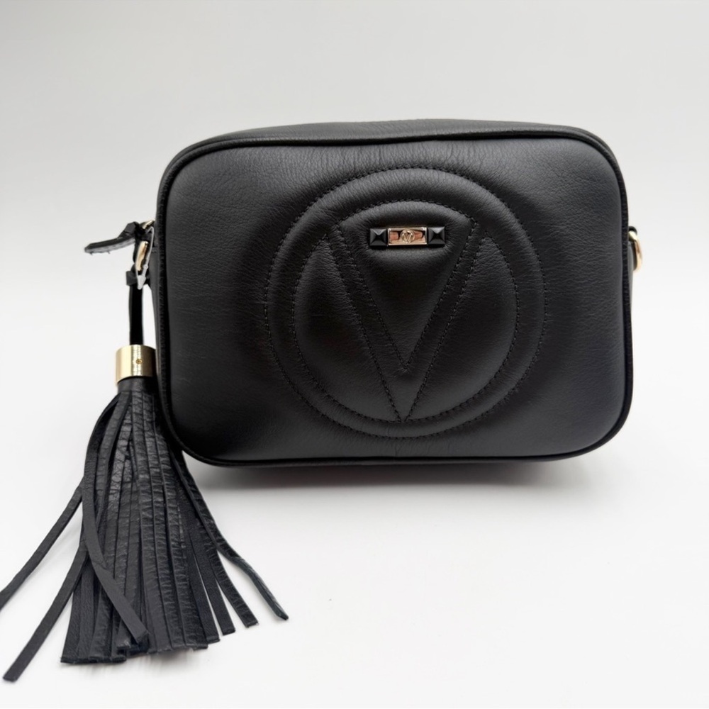Valentino Mario Valentino Mia Signature Black Leather Crossbody Bag/Dust Bag NWT - Picture 2 of 7